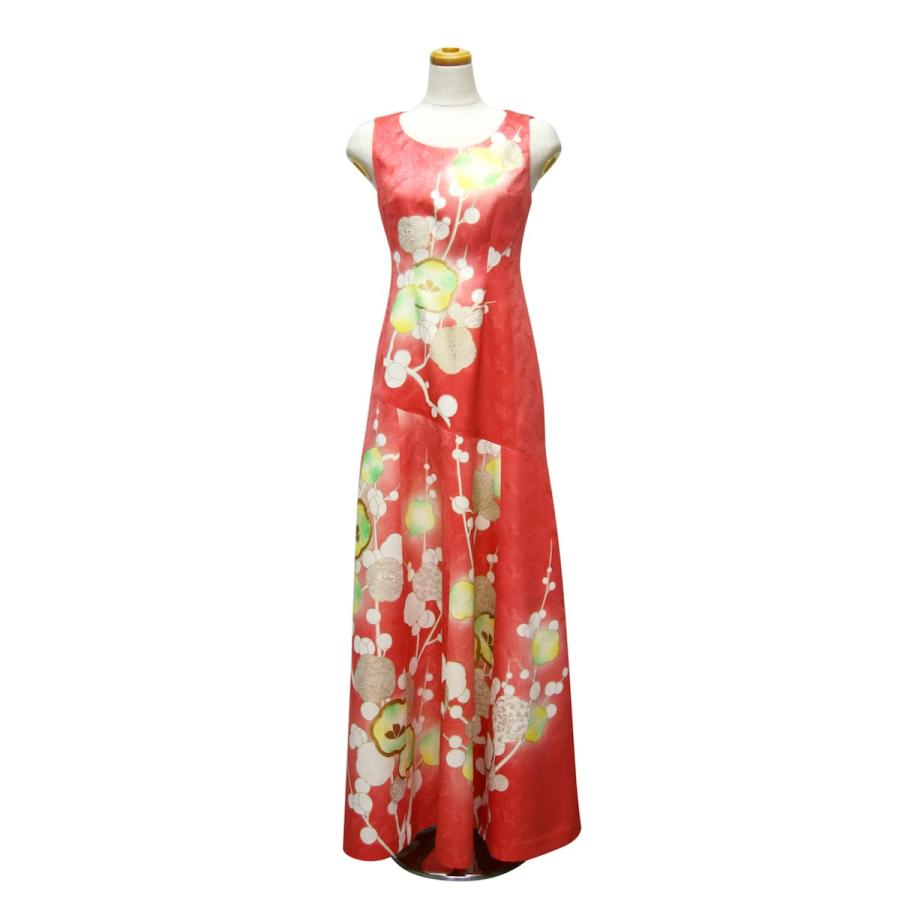 2118一点物の正絹振袖のドレス【着物ドレス 着物リメイクドレス 和