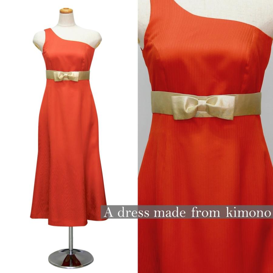 2119一点物の正絹着物のドレス 着物ドレス 日本製 着物リメイクドレス 和ドレス パーティードレス パーティードレス 送料無料 ステージ衣裳 ワンピース 9号 日本製 Kimono文珠庵 15 正絹 送料無料