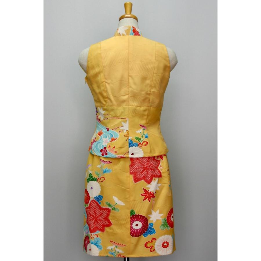 正絹 薄柳系 雲と菊 振袖リメイクドレス C1172100042011_sub02.webp