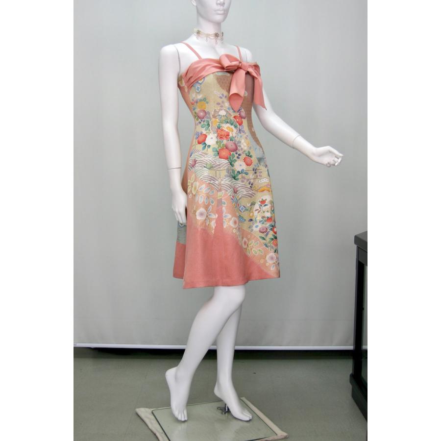 2155一点物の正絹振袖ドレス【着物ドレス 着物リメイク 和ドレス