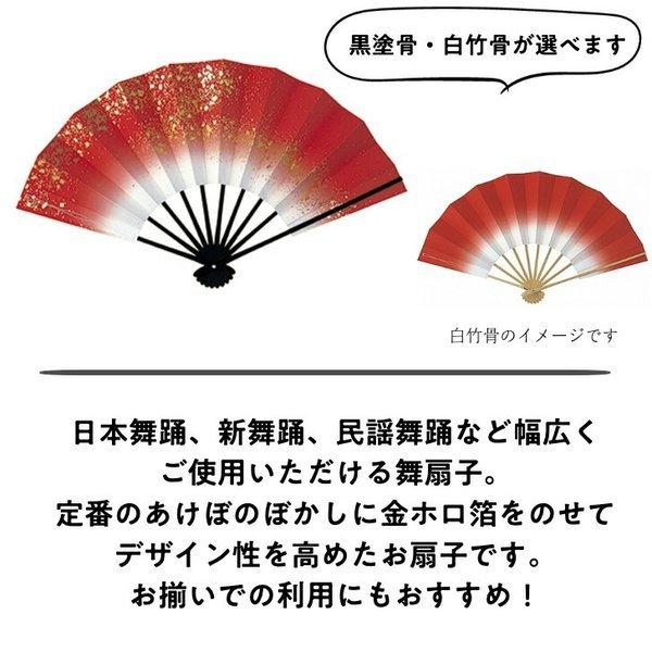 舞扇子あけぼのぼかし 銀河 　赤　白竹・黒塗骨から選べます |  | 01