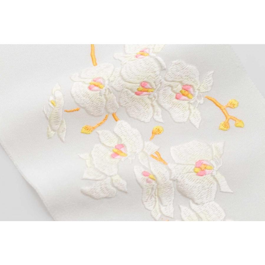 半襟 日本製 手刺繍 半衿 絹100％ 胡蝶蘭 白 : キオリ - 通販 - Yahoo