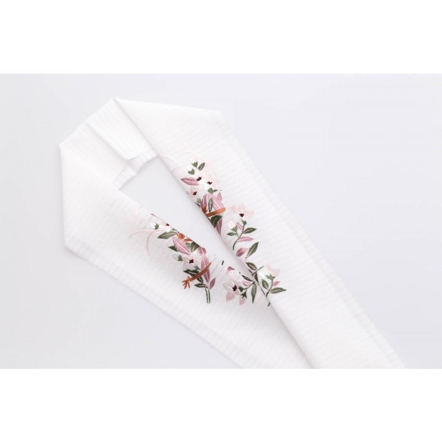 夏 半襟 手刺繍 半衿 絹100％ 桔梗 白 : キオリ - 通販 - Yahoo