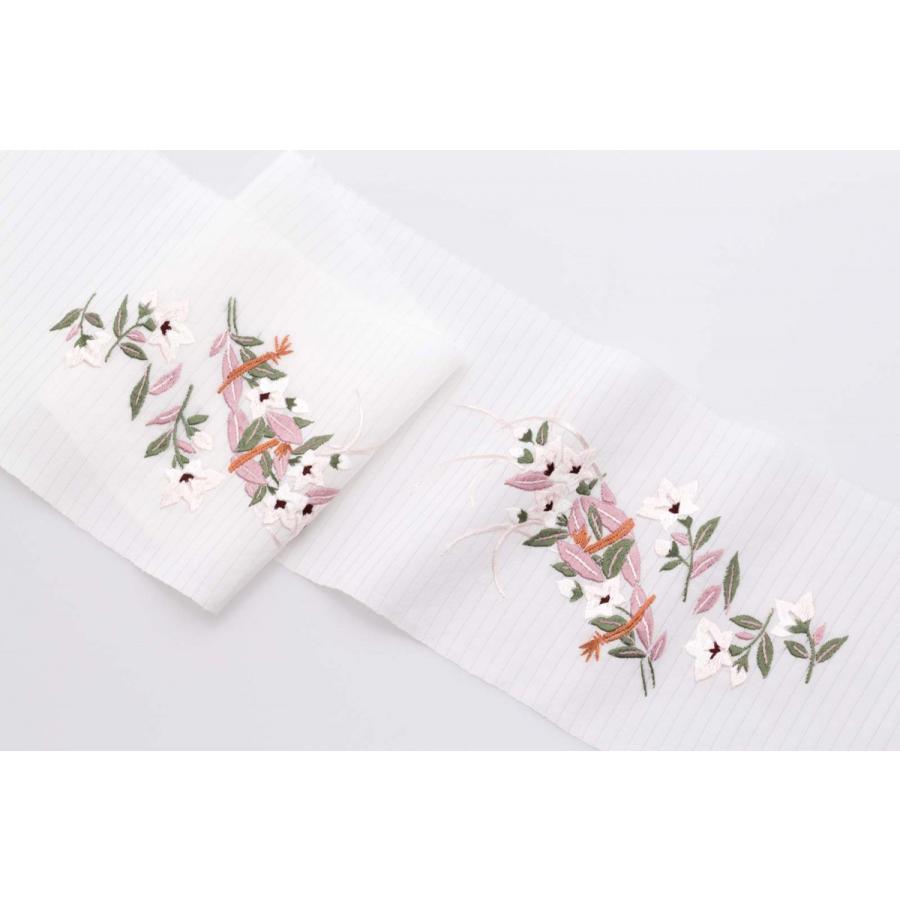 夏 半襟 手刺繍 半衿 絹100％ 桔梗 白 : キオリ - 通販 - Yahoo