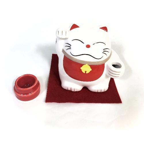 招き猫 かわいい 置物 印鑑入れ 和風 陶器 ペン立て 印鑑ケース 便利