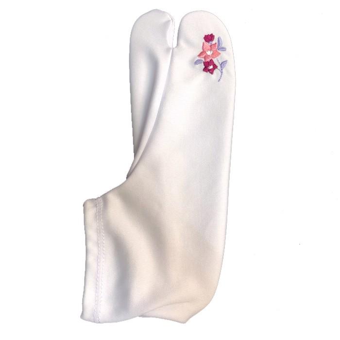 足袋 ストレッチ 白足袋 おしゃれ ストレッチ足袋 刺繍 フリーサイズ かわいい ワンポイント刺繍 花 フラワー 和装 和装小物 たび 着物 きもの キモノ Kimono S Tabi 007 Kimonoroman Yukiya 通販 Yahoo ショッピング