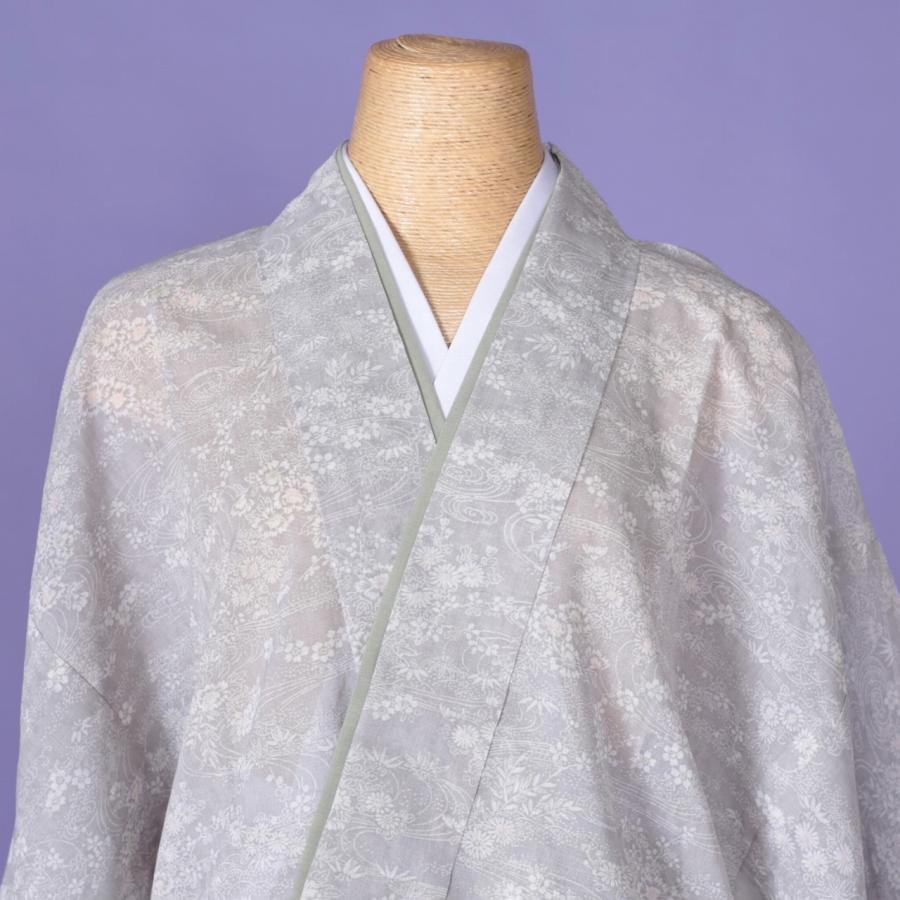 二部式着物 夏用 夏物 紗 小紋 洗える仕立て上がり着物