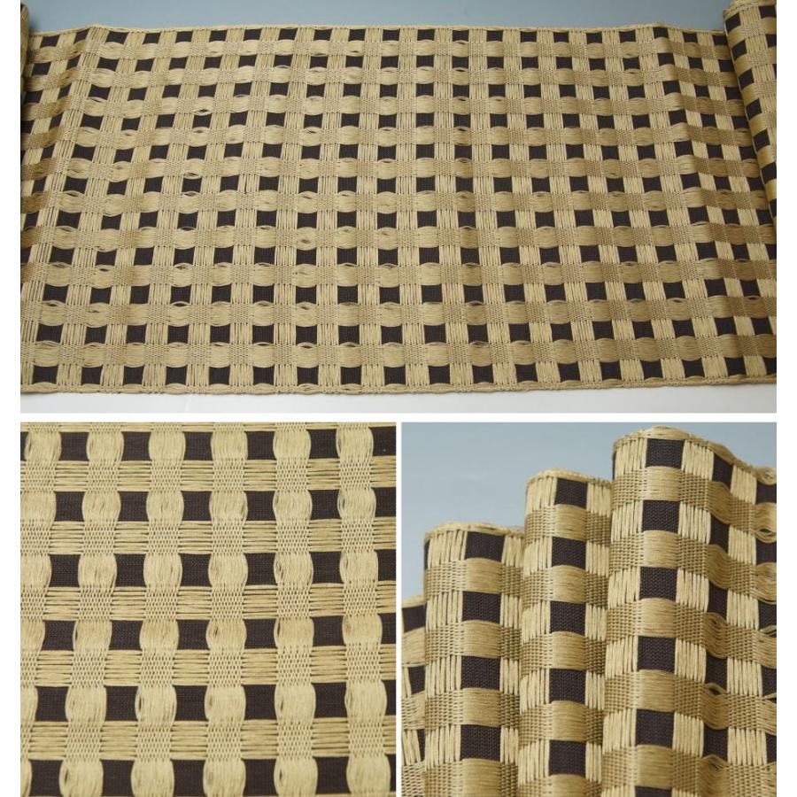 新品仕立て上がり　八寸名古屋帯　格子模様　米沢織　お洒落八寸名古屋帯　送料無料　リサイクルきもの・リサイクル着物・通販の画像