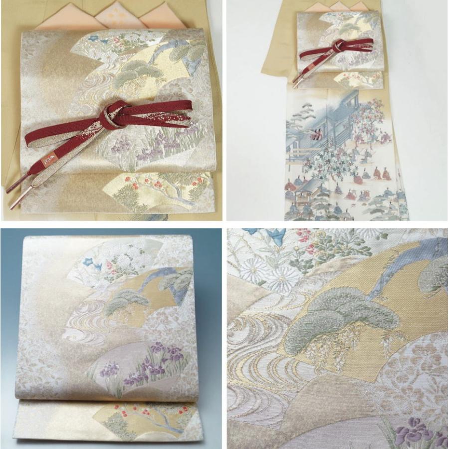 着物セット 色留袖 比翼無し訪問着格 と袋帯、帯揚げ、帯〆の4点