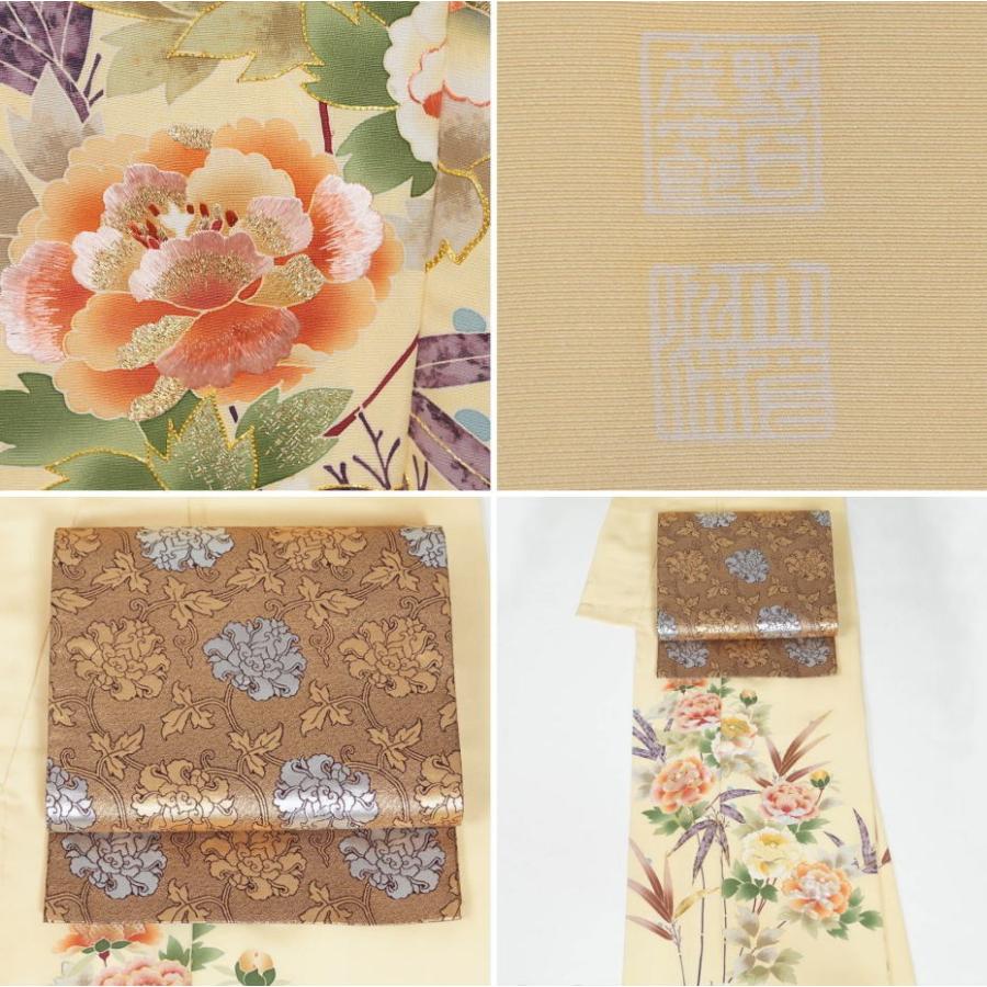 龍村晋謹製袋帯　牡丹柄 龍村晋謹製袋帯 牡丹柄