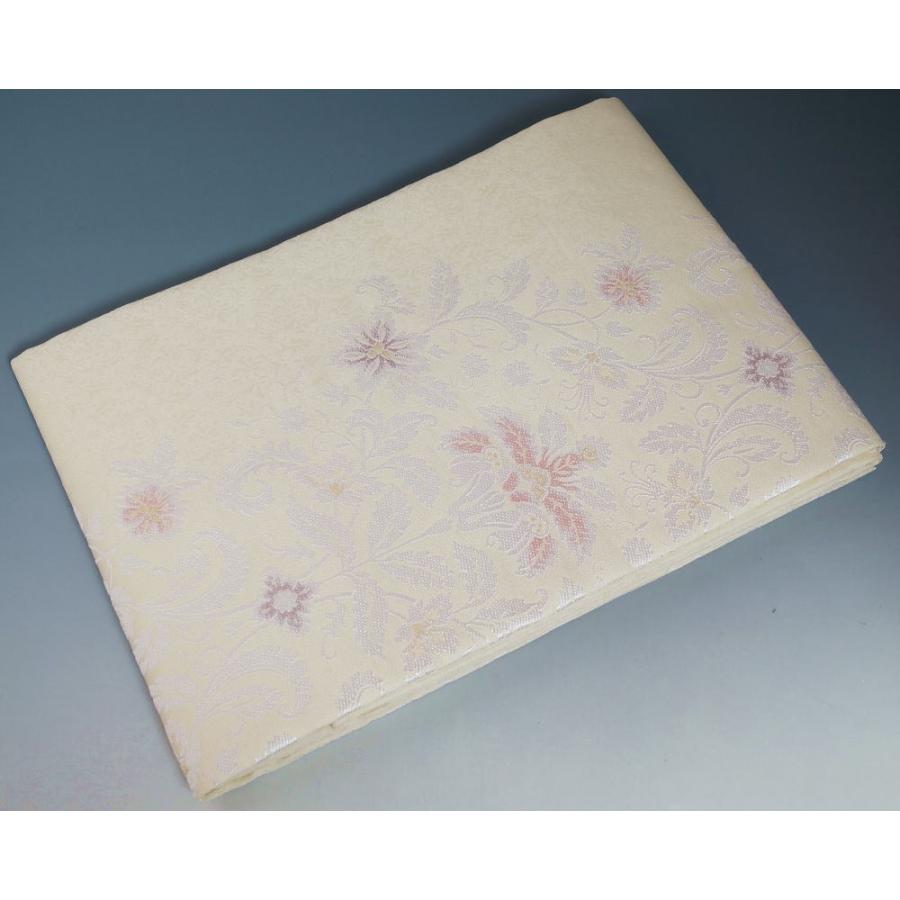 名古屋帯 新品 西陣 （6） 唐花模様 クリームイエロー系 スリー 