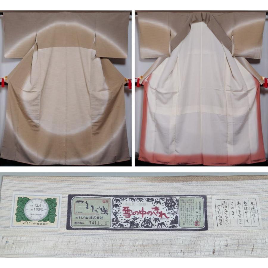 着物セット 未使用品 本塩沢 洒落訪問着と洒落袋帯、帯揚げ、帯締め 4 