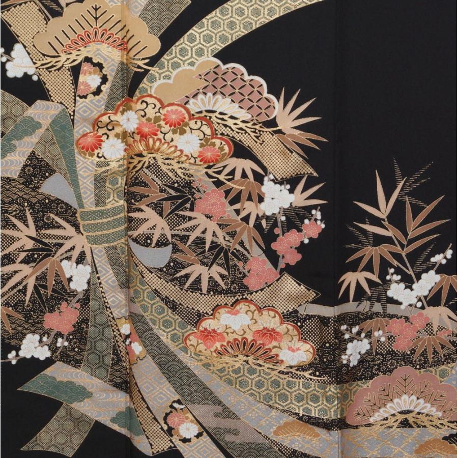 加賀縫黒留袖袋帯24金帯締め正絹長襦袢未使用フルセット 着物セット 本加賀友禅 清藤武二 黒留袖・袋帯 2点 セット 奥山模様 五