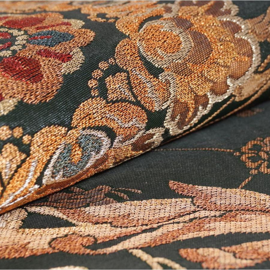 華文様 菱形文様 鳳凰 正絹 袋帯 二重太鼓 作り帯 華文様 菱形文様 鳳凰 正絹 袋帯 二重太鼓 作り帯