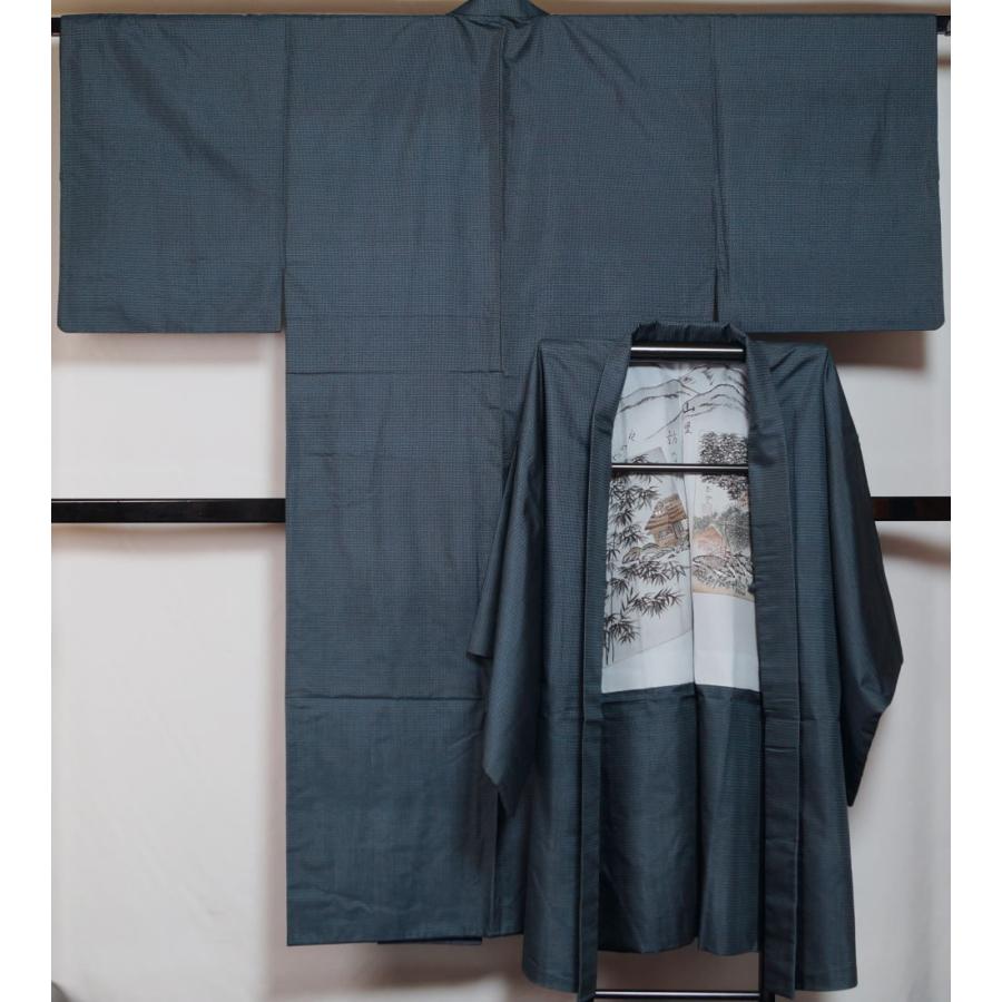 男着物 紬 アンサンブル 着物 羽織 セット Mサイズ Sサイズ 濃紺色 正絹 メンズ 着物 送料無料 中古 メンズ着物 和服 男きもの 男 男性 リサイクル着物 男物 1025 I 京都きもの天陽yahoo 店 通販 Yahoo ショッピング