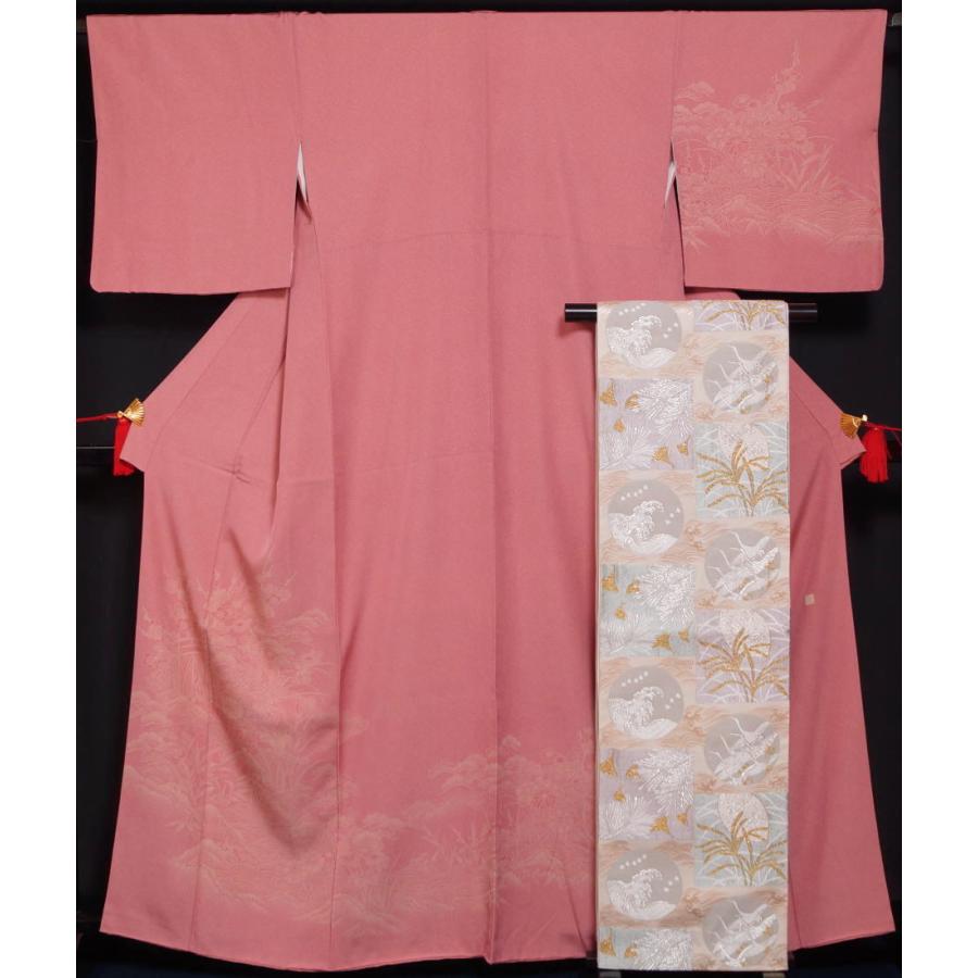 着物セット 訪問着・袋帯 2点セット 裄長 サイズ 江戸小紋文様 垣に