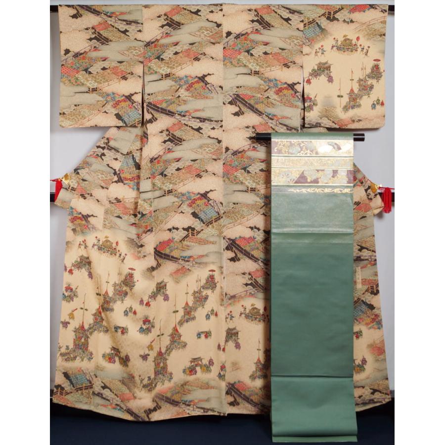 着物セット 三代目 更勝 訪問着・螺鈿 袋帯 2点セット 祇園祭模様