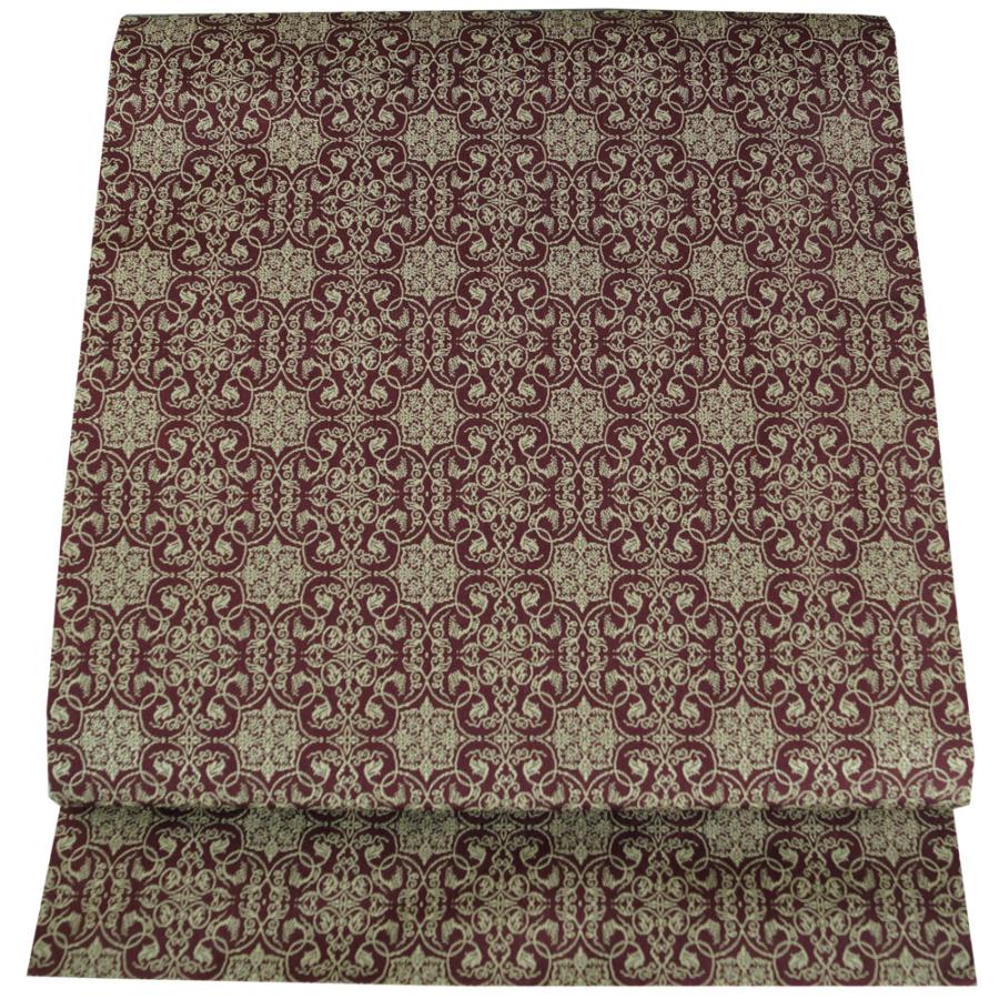 名古屋帯 龍村美術織物 開き名古屋帯 袋帯格 全通 葡萄唐草文錦 鏡仕立