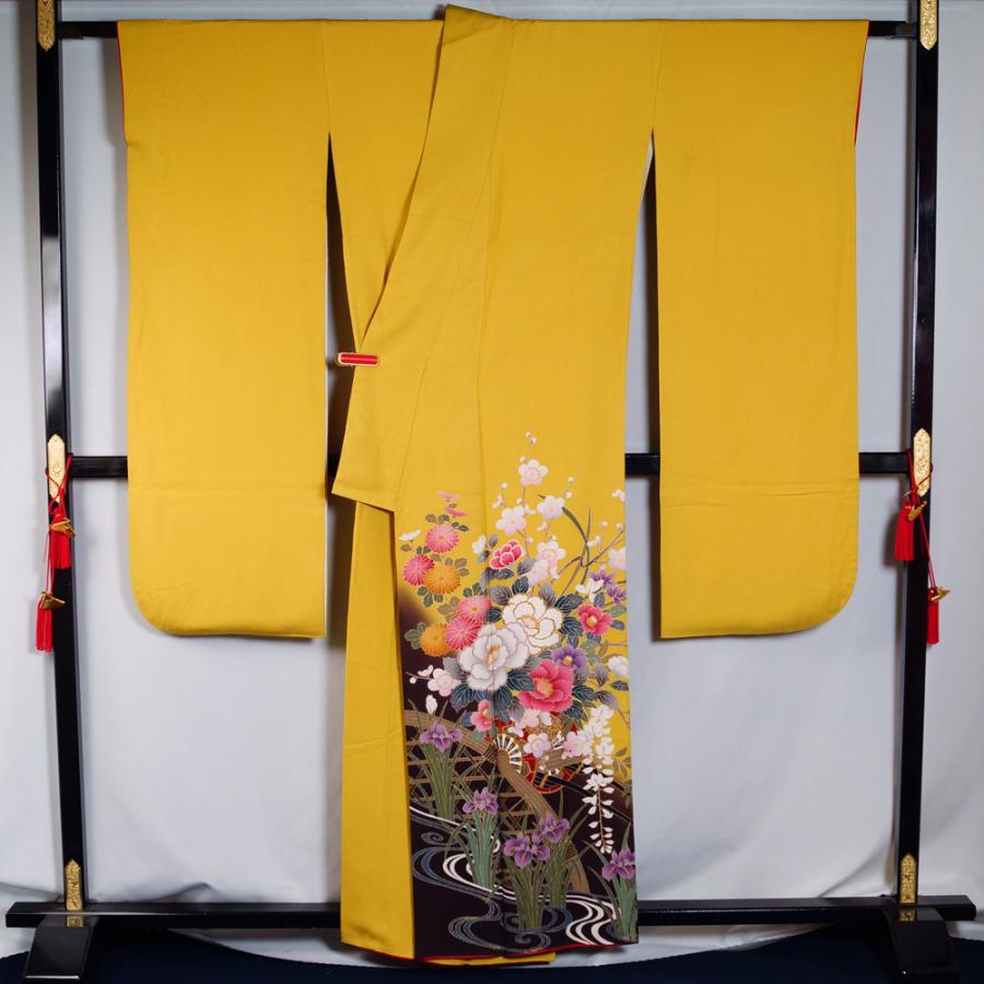 振袖セット 振袖・袋帯 2点 セット 流水ぼかしに花車模様 L 振袖セット 振袖・袋帯 2点 セット 流水ぼかしに花車模様 L