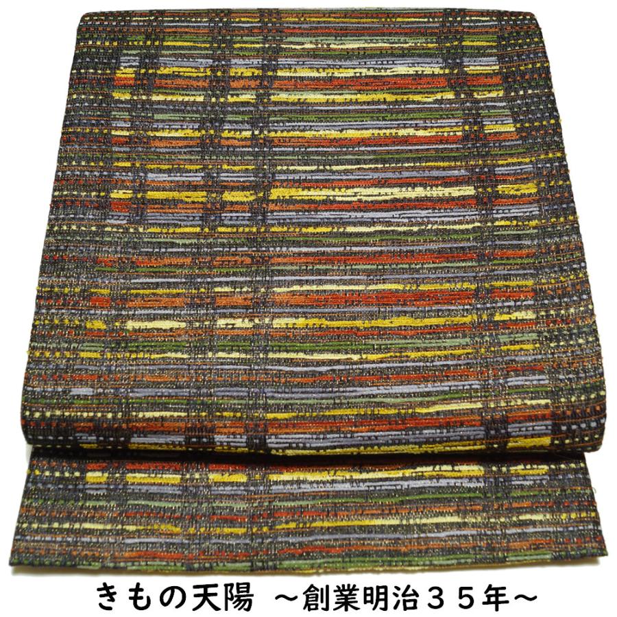 洒落袋帯 未使用品 格子模様 六通柄 カジュアル用 【送料無料 袋帯 