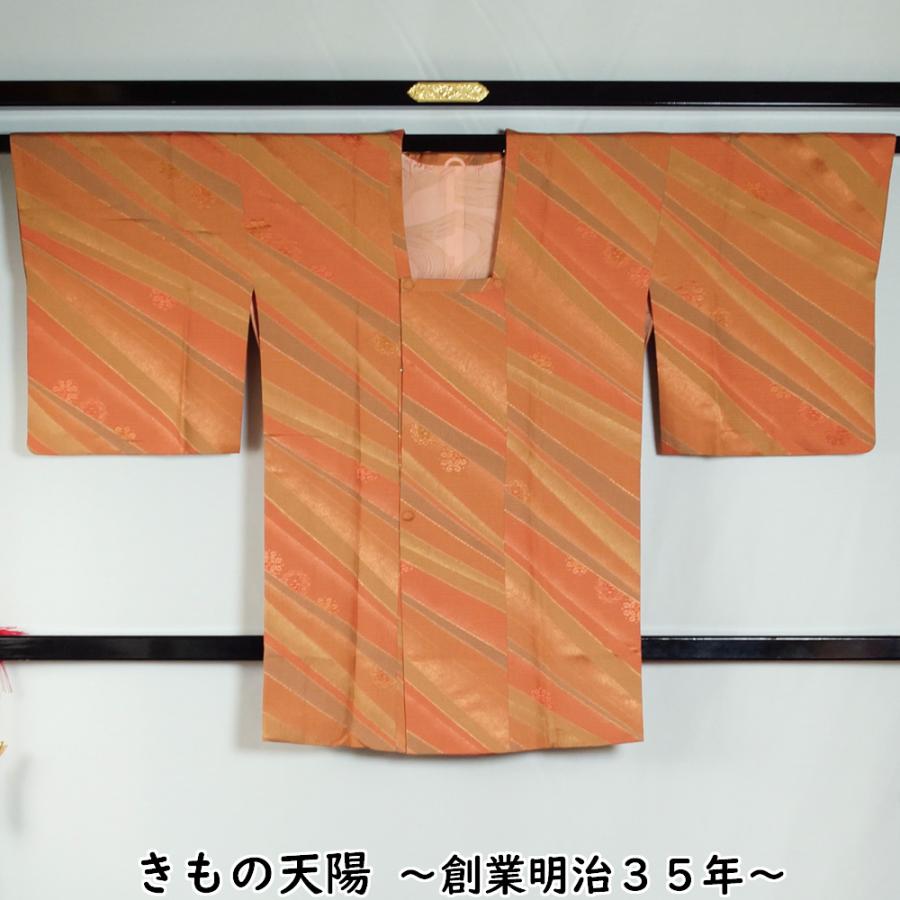 道行コート 道行 膨れ織 ラインに唐花模様 Mサイズ 正絹 塵除けコート 
