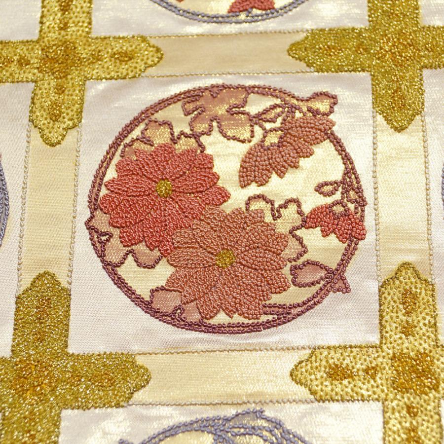 蘇州刺繍 相良刺繍 汕頭刺繍 本金箔 袋帯 鳥 金糸 正絹 Q635 蘇州刺繍 相良刺繍 汕頭刺繍 本金箔 袋帯 鳥 金糸 正絹 Q635