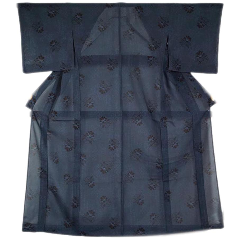 着物 夏物 紗紬 単衣 吉祥間道 正絹 夏大島】鉄線 紗紬 小紋