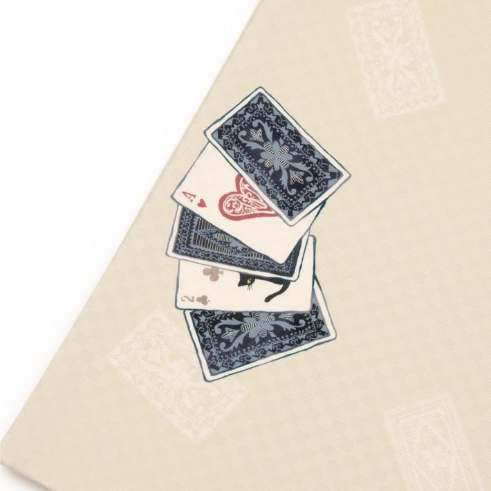 着物 帯 召しませ花 京袋帯 正絹 トランプタワー 猫 黒猫 オフホワイト ホワイト トランプ カード 浴衣 和服 送料無料 即日発送 30 着物タウン 通販 Yahoo ショッピング