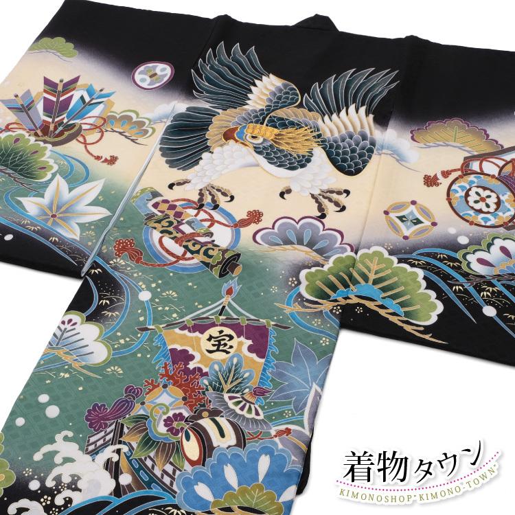 お宮参り 着物 男の子 初着 産着 正絹 鷹 宝船 黒 男児 祝着 のしめ 販売 購入 店内全品対象 お宮参り 着物 男の子 初着 産着 正絹 鷹 宝船 黒 男児 祝着 のしめ 販売 購入 店内全品対象