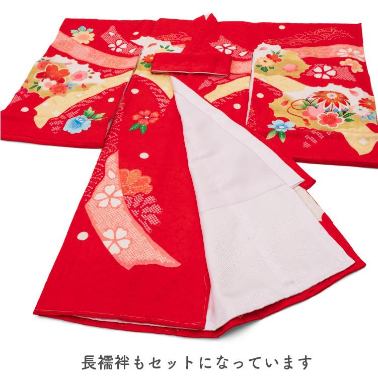 お宮参り 着物 女の子 初着 産着 正絹 鈴 毬 束ね熨斗 赤 女児 祝着 掛け着 一つ身 販売 購入_10