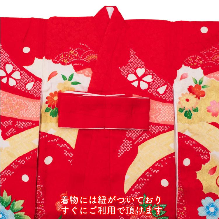 お宮参り 着物 女の子 初着 産着 正絹 鈴 毬 束ね熨斗 赤 女児 祝着 掛け着 一つ身 販売 購入_9