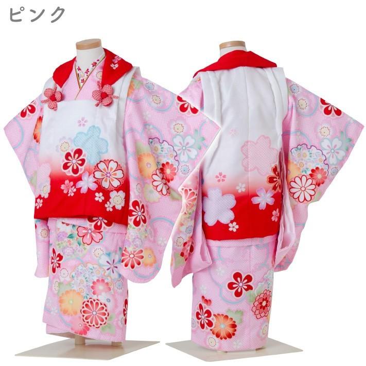 七五三 着物 3歳 絞り柄 被布セット 全6色 日本の晴着 陽気な天使 花 