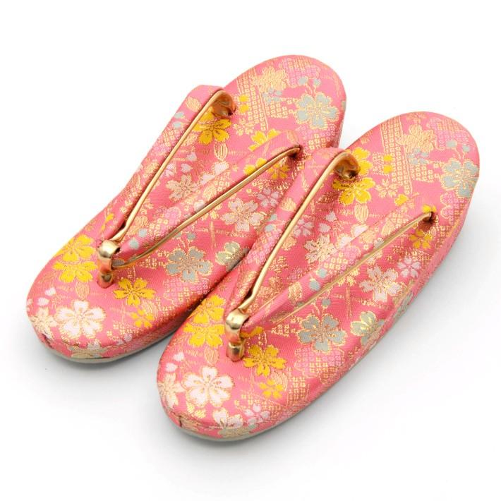 七五三 七歳 草履 ピンク 女の子用 Lサイズ21cm子供用 鈴付き草履 753