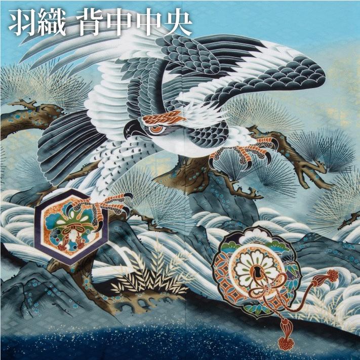 七五三 着物 男の子 五歳 13点フルセット 羽織袴セット 鷹 波 ブルー 水色 青色 753 五才 5歳 5才 子供 男児 販売 購入 送料無料 3510 着物タウン 通販 Yahoo ショッピング