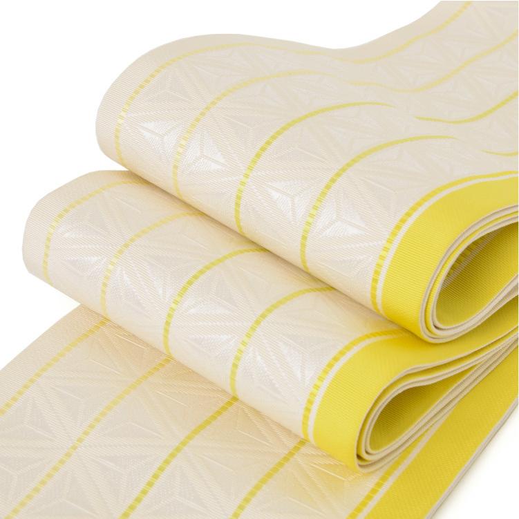 半幅帯 博多織 清粋 大倉織物 着物 浴衣用 小紋 紬 半幅帯 正絹 半巾帯 本場筑前 博多織 清粋 大倉織物 クリーム