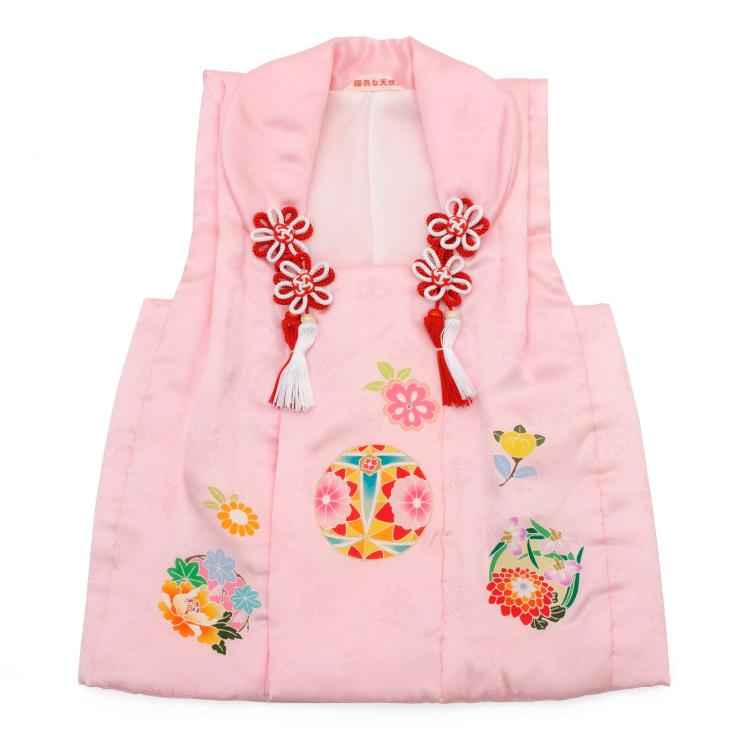 七五三 3歳 被布コート 単品 三歳 正絹 女の子 ピンク 毬 まり 桜 橘