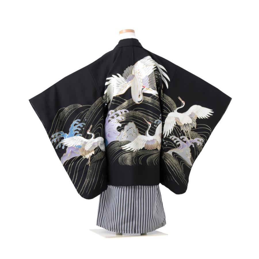国産 七五三 着物 男の子 五歳 13点フルセット 正絹 羽織袴セット ブラック 黒 鶴 波 絹 753 五才 5歳 5才 子供 男児 販売 送料 手数料無料 Totalset 値引きする Vinylspotnyc Com