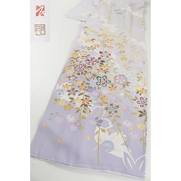 和遊館】即決eha1708 お仕立て付き！本加賀友禅「古泉良範」浜ちりめん