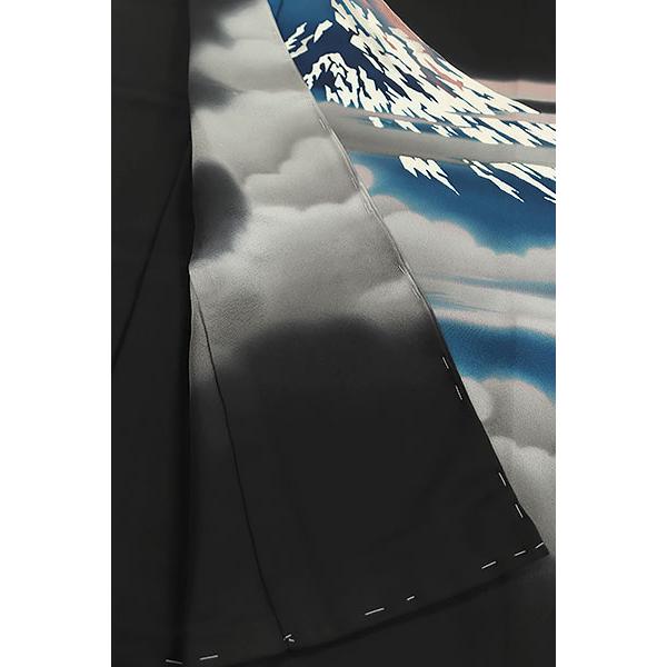 和遊館 即決eha3114 皇室献上作家 熊谷慶雲 浜ちりめん 黒留袖 富嶽雲 