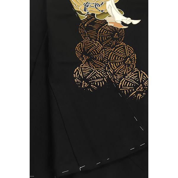 和遊館 即決eha3115 皇室献上作家 熊谷慶雲 浜ちりめん 黒留袖 大黒天