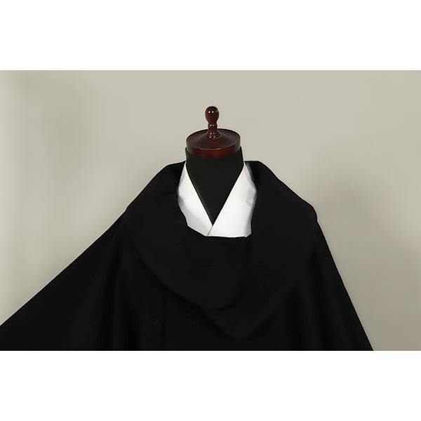 和遊館 即決eha3312 カシミヤ混 ロール衿 和装用 高級 ロングコート 黒