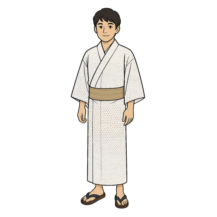和遊館 即決kta2998 新品 夏物 お仕立て上がり 男物 本麻本場 小千谷ちぢみ 十字絣 着物 裄74cm 身丈146cm 海外手縫い仕立ての画像