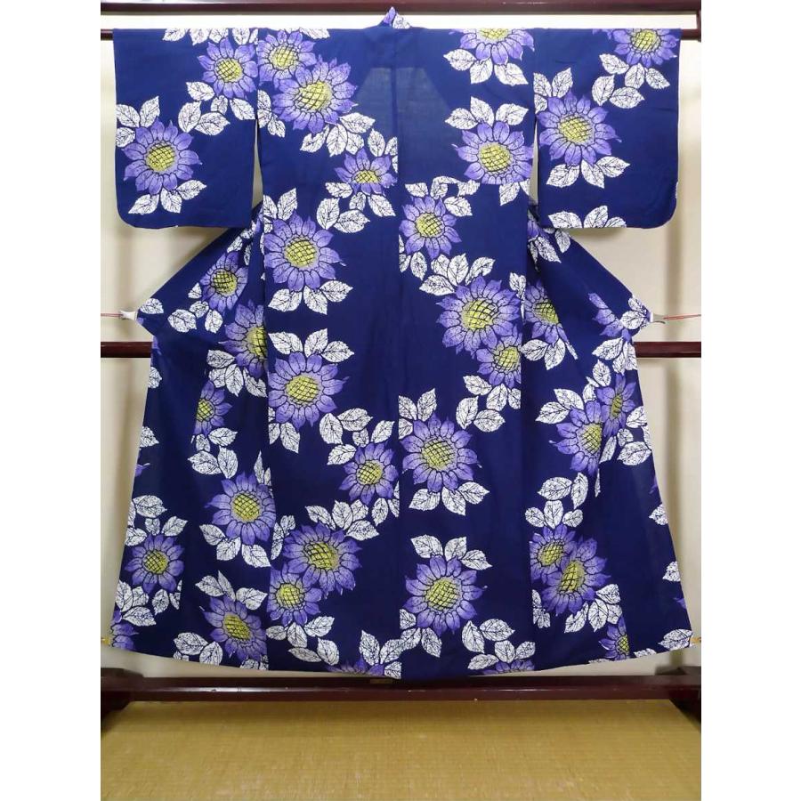 浴衣 雪花絞り 綿麻 こだわり ゆかた 風 トールサイズ 絞り（柄花火