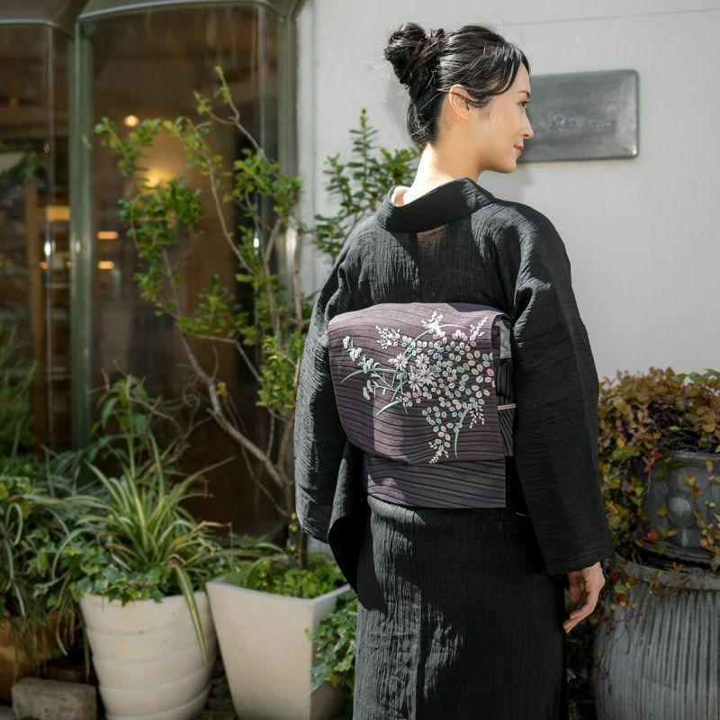 人気メーカー・ブランド 爽きもの 麻楊柳 紅藤 夏 単衣 夏着物 洗える