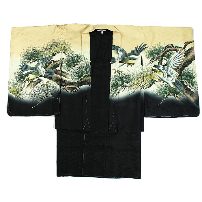 七五三　羽織　袴　着物　草履　小物セット　5歳　男の子 KYOETSU 七五三 男 5歳 着物 【豪華12点フルセット】 鷹兜松