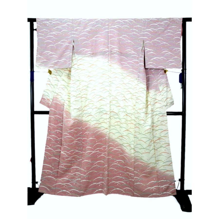 送料無料 付け下げ 訪問着 結婚式 入学式 お茶会 金彩加工 露芝文 ピンク 白 染め分け 正絹 リサイクル 桃色 グラデーション 格安 Kimono優雅ヤフーショップ 通販 Yahoo ショッピング