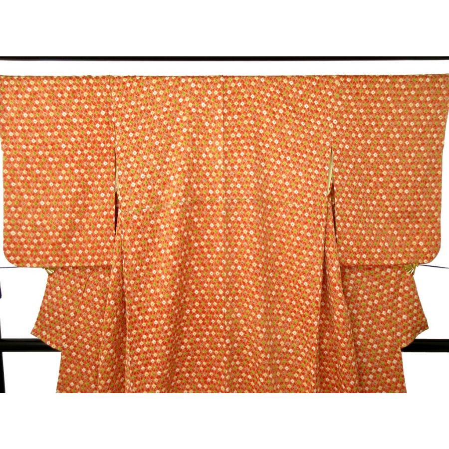 未使用に近い　　絞り　ポップ　正絹　小紋　リサイクル　サーモンピンク　ドット　水玉　お正月 パーティー お茶会  会食  普段着 レトロ アンティーク |  | 01