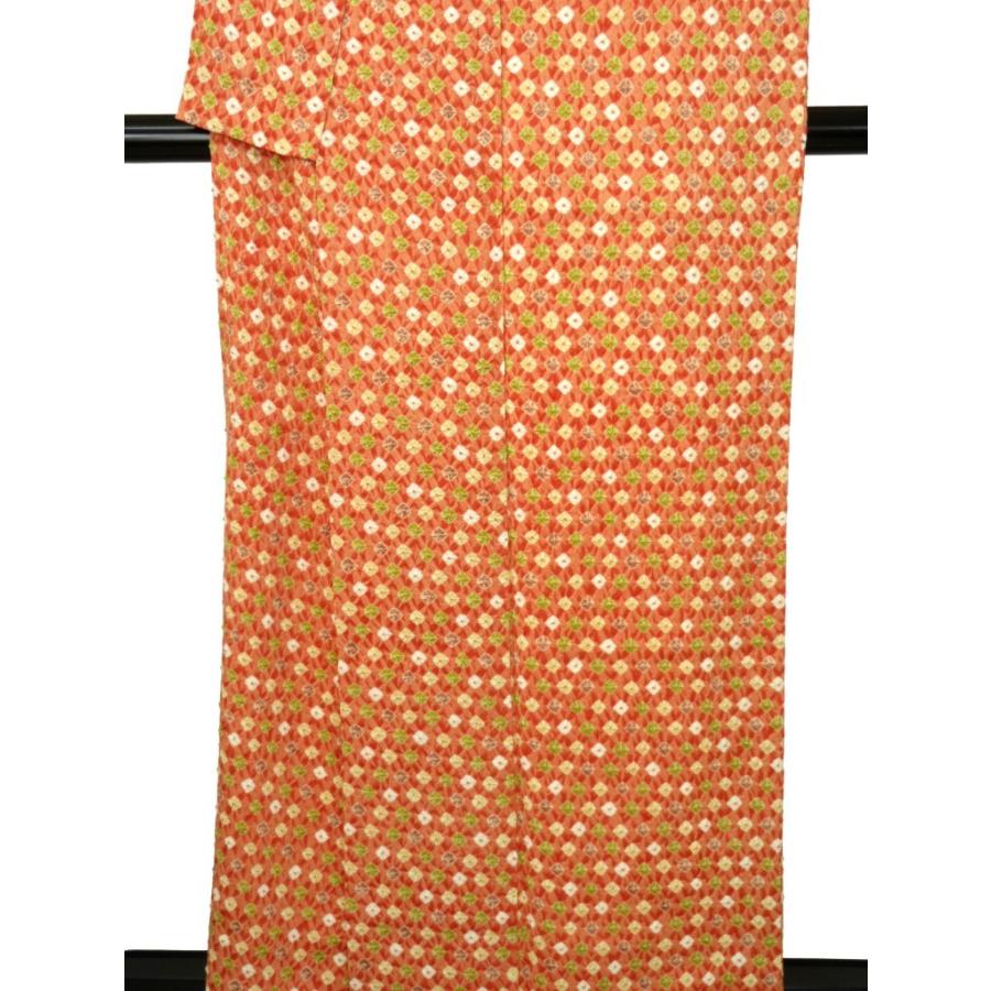 未使用に近い　　絞り　ポップ　正絹　小紋　リサイクル　サーモンピンク　ドット　水玉　お正月 パーティー お茶会  会食  普段着 レトロ アンティーク |  | 10