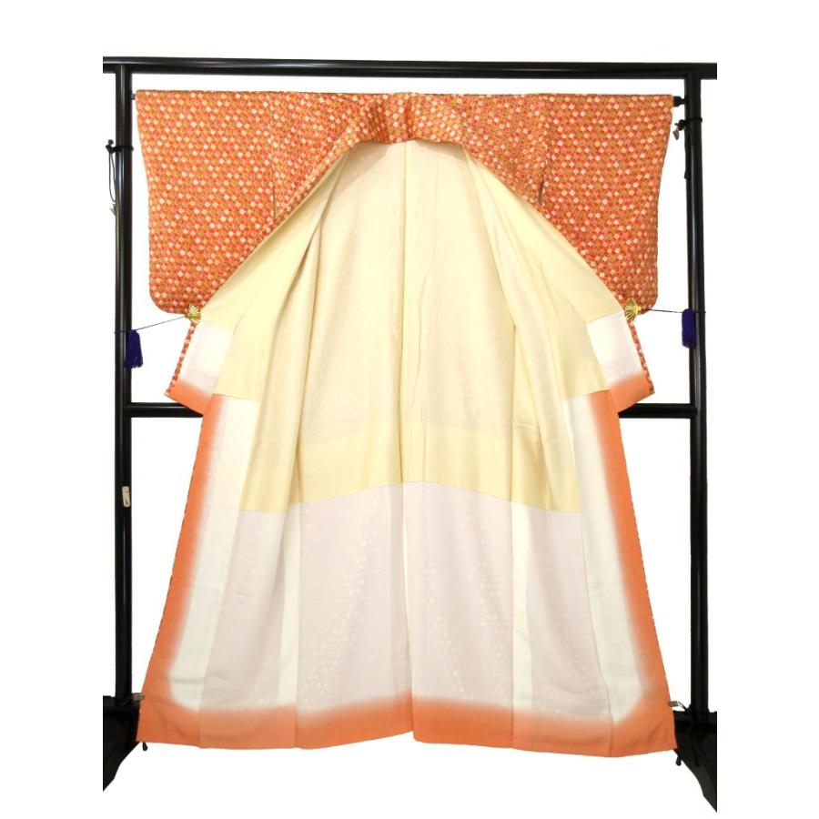 未使用に近い　　絞り　ポップ　正絹　小紋　リサイクル　サーモンピンク　ドット　水玉　お正月 パーティー お茶会  会食  普段着 レトロ アンティーク |  | 12