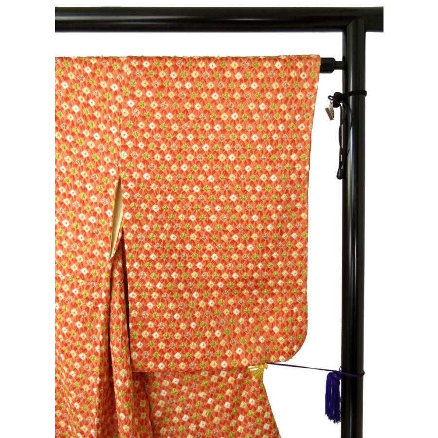 未使用に近い　　絞り　ポップ　正絹　小紋　リサイクル　サーモンピンク　ドット　水玉　お正月 パーティー お茶会  会食  普段着 レトロ アンティーク |  | 03